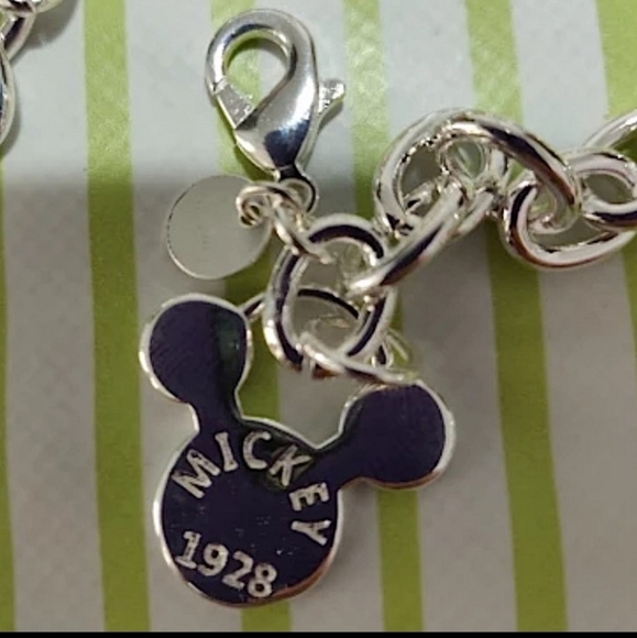 Mickey Mouse Sterling Silver Matching Necklace Bracelet Set - Picture 11 of 13